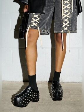 NWT AZALEA WANG Romesco Studded Platform Clog Sz 7